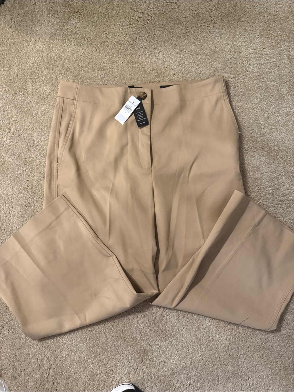 NWT Ann Taylor Kate Wide-Leg Crop Pant in Camel/Tan Size 14